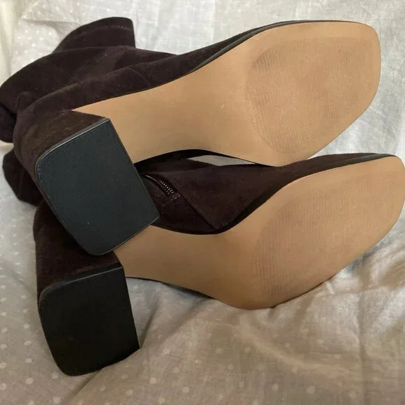 Women’s Steve Madden Brown Livah Knee High Black Zip Up Boots Size 6 Brand New - Picture 3 of 9